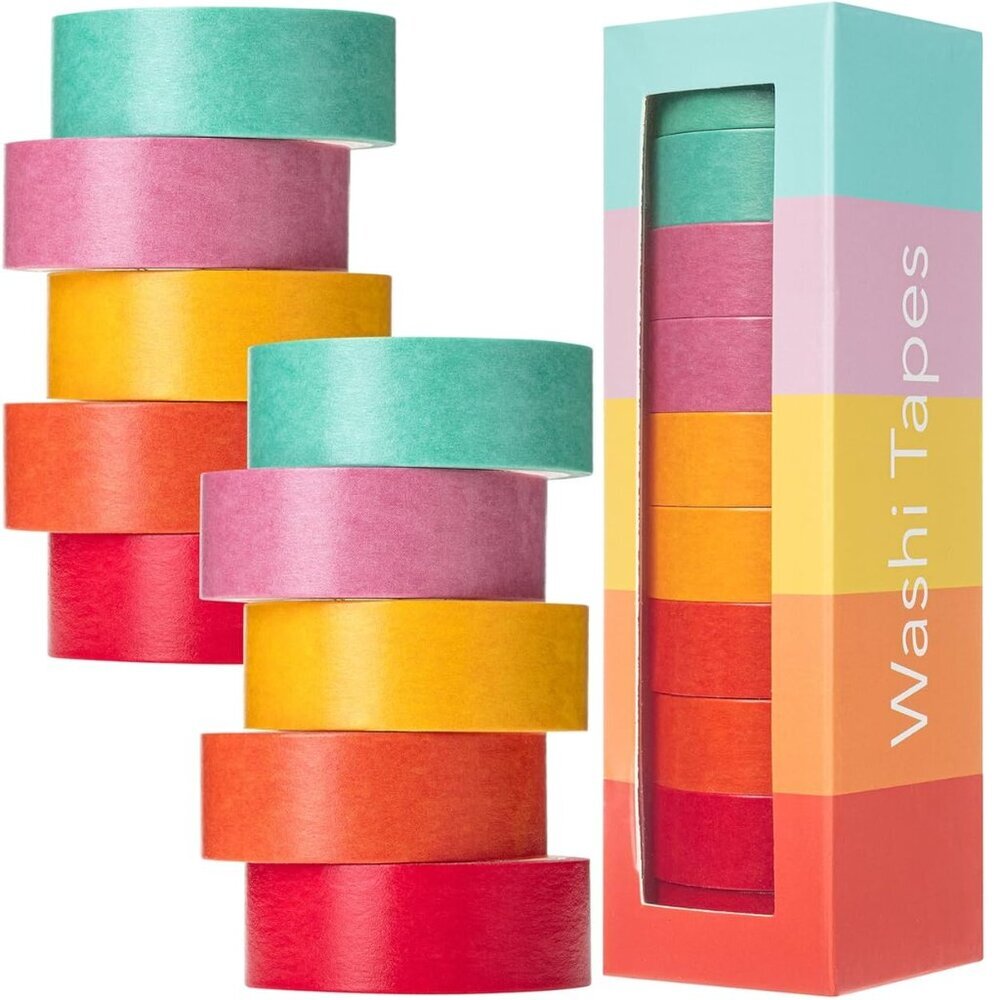 Washi Tape Set, 10 Rolls, Summer Design, Decorative Tape, Washi Tapes, Scrapbook